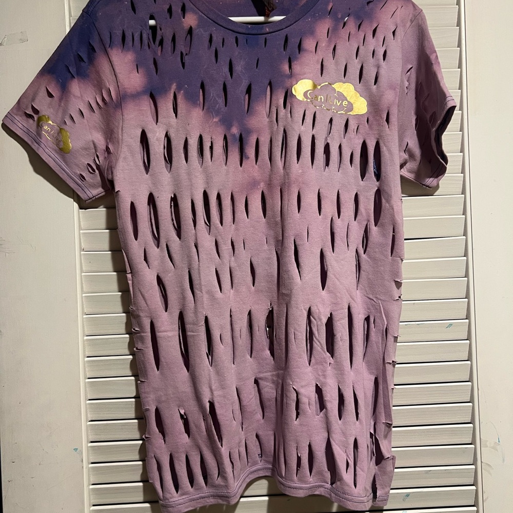 stylish purple distressed shirt